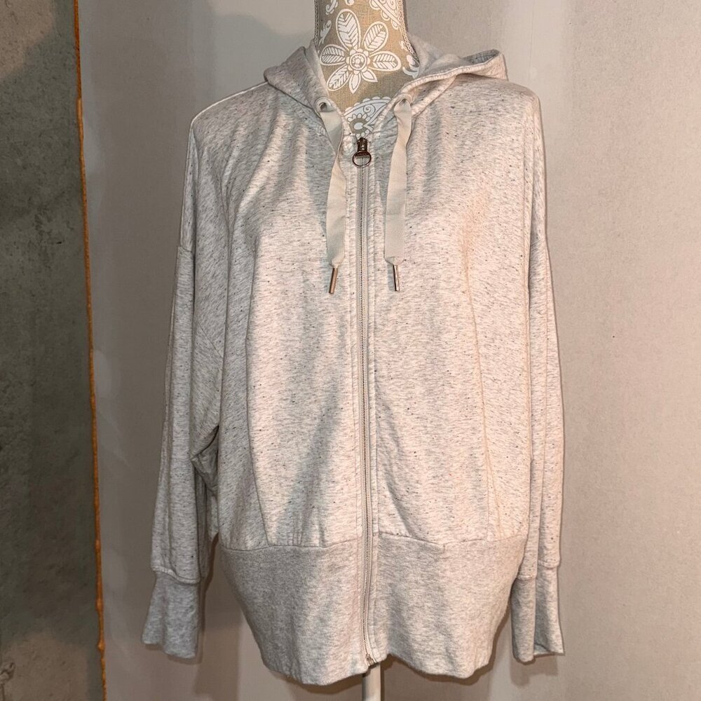 Athleta 1X Womens Zip-Up Hoodie Bomber Jacket  Comfy Blend Casual Athletic Wear